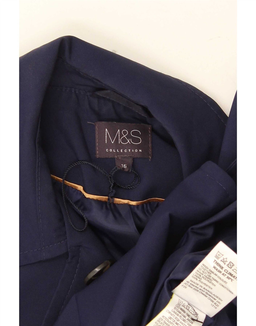 Marks & Spencer Damen Pea Coat UK 16 Large Marineblau Polyester