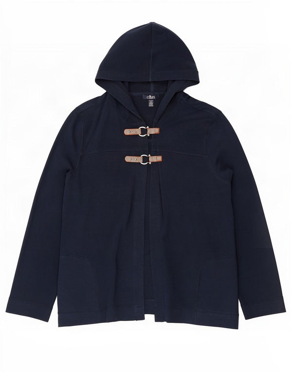 Chaps Damen-Cardigan mit Kapuze, UK 18, XL, Marineblau, Baumwolle