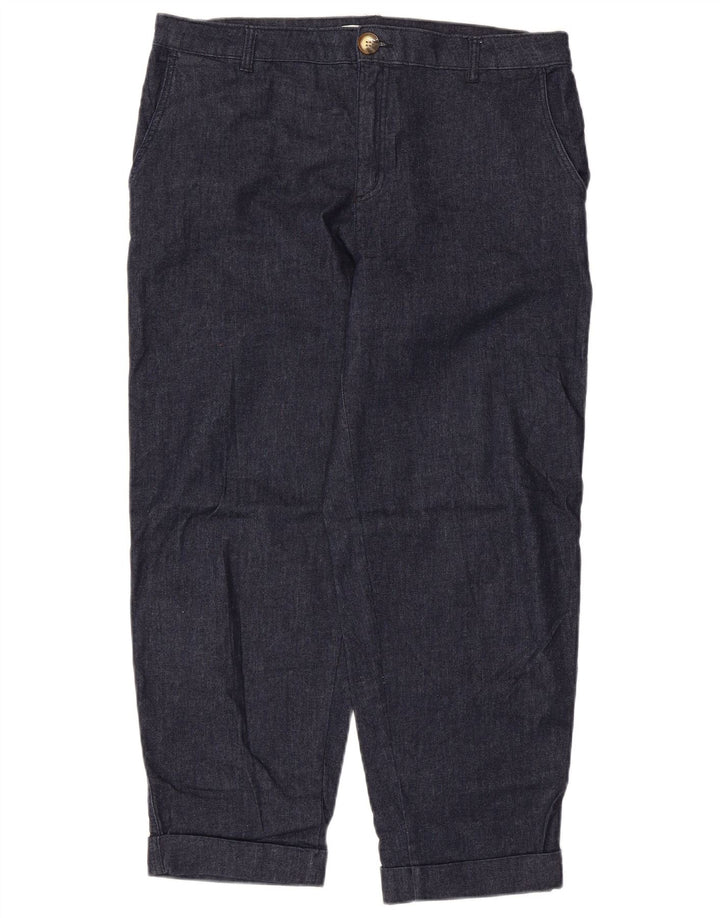 Zara Damen-Hose, kurz geschnitten, EU 40, M, W30, L25, Marineblau