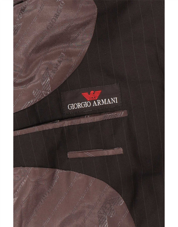 Giorgio Armani Herren 3-Knopf-Blazerjacke UK 38 Mittelschwarzer Nadelstreifen