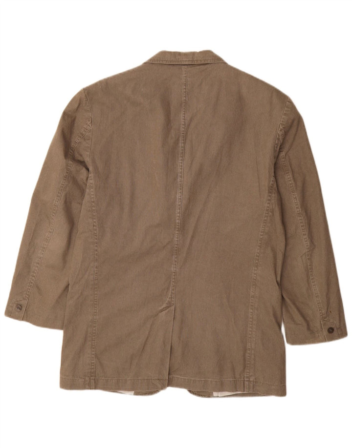 Marks & Spencer Herren-Blazer mit 3 Knöpfen, Gr. 36, klein, Khaki, Nadelstreifen
