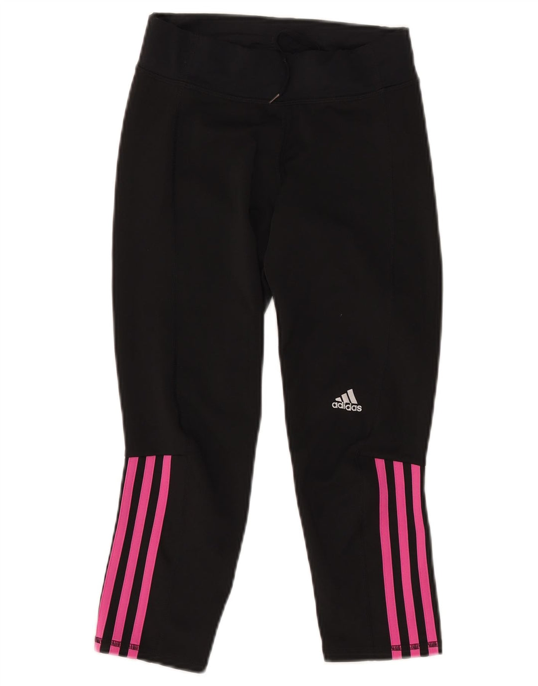 ADIDAS Damen Capri-Leggings UK 4/6 XS Schwarz Polyester