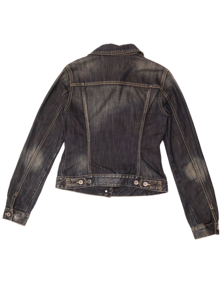 Benetton Damen Jeansjacke UK 12 Medium Navy Blue