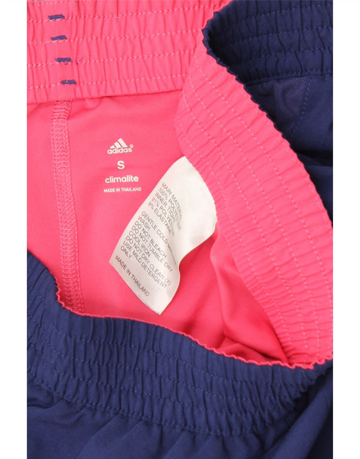 Adidas Damen Climalite Sport Shorts UK 10 Small Blau Polyester