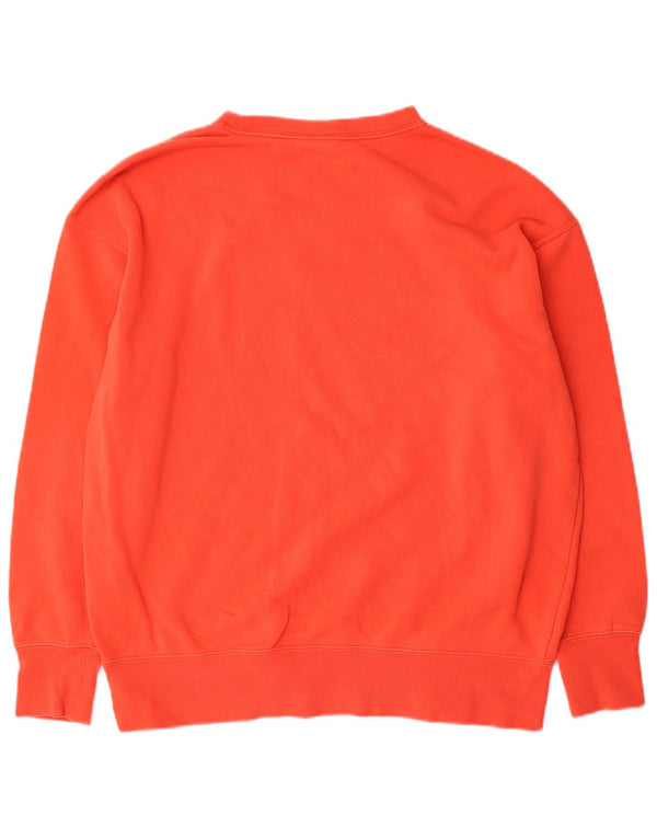 Nike Womens Graphic Oversized Sweatshirt Pullover UK 6 XS Orange Baumwolle