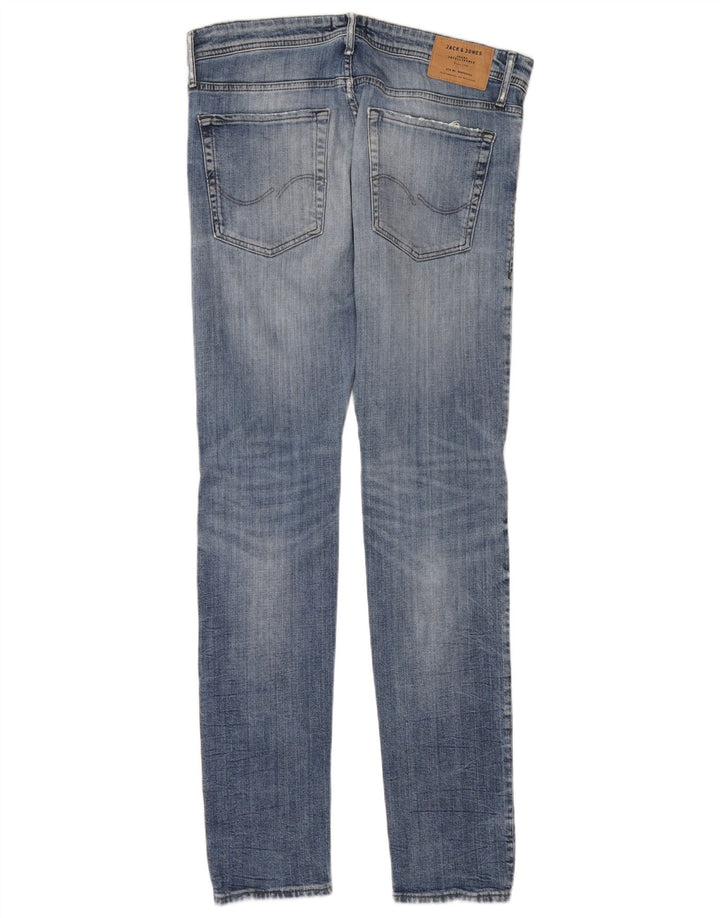 Jack & Jones Herren GLENN Distressed Slim Jeans W33 L34 Blaue Baumwolle