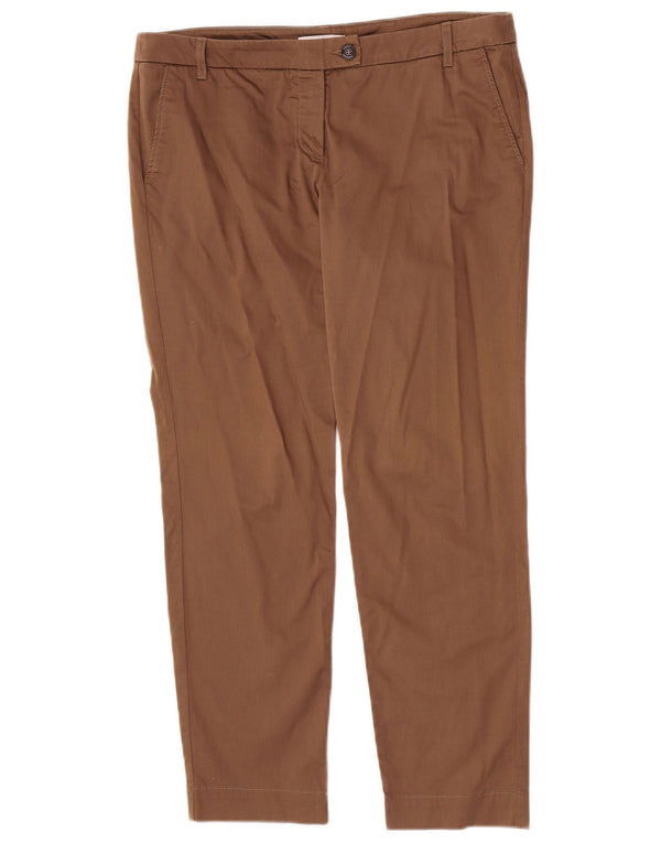 Marella Damen-Anzughose, gerade, UK 46, Größe L, W34, L28, Braun, Baumwolle