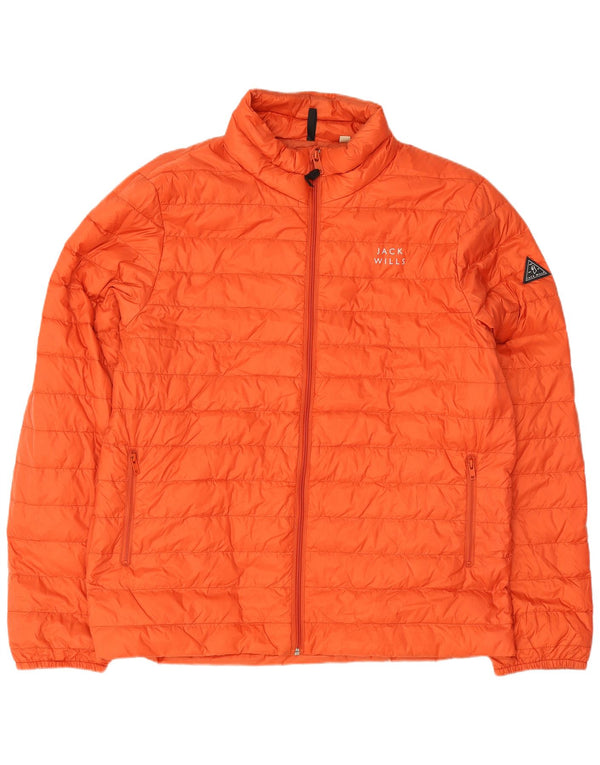 Jack Wills Herren Wattierte Jacke UK 44 2XL Orange Polyamid