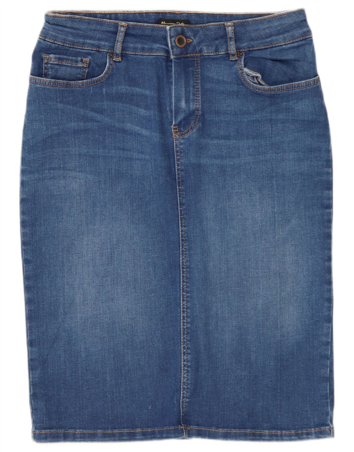 Massimo Dutti Damen Jeansrock EU 38 Small W28 Blau