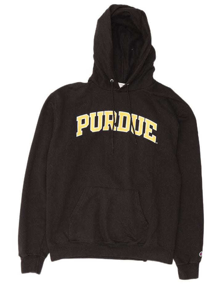 Champion Herren Purdue Graphic Hoodie Pullover Mittelschwarze Baumwolle