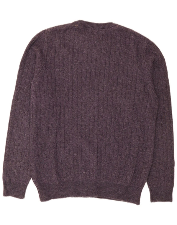 Crew Clothing Herren-Pullover mit Halsausschnitt, groß, violette Lammwolle