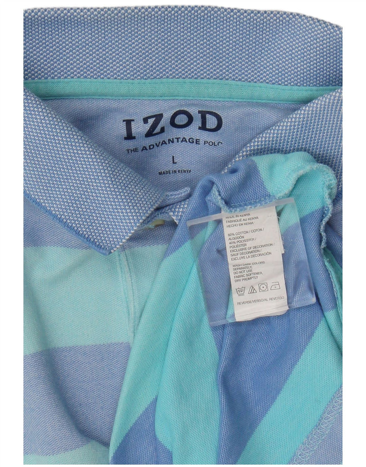 Izod Herren-Poloshirt, groß, blau gestreift, Baumwolle