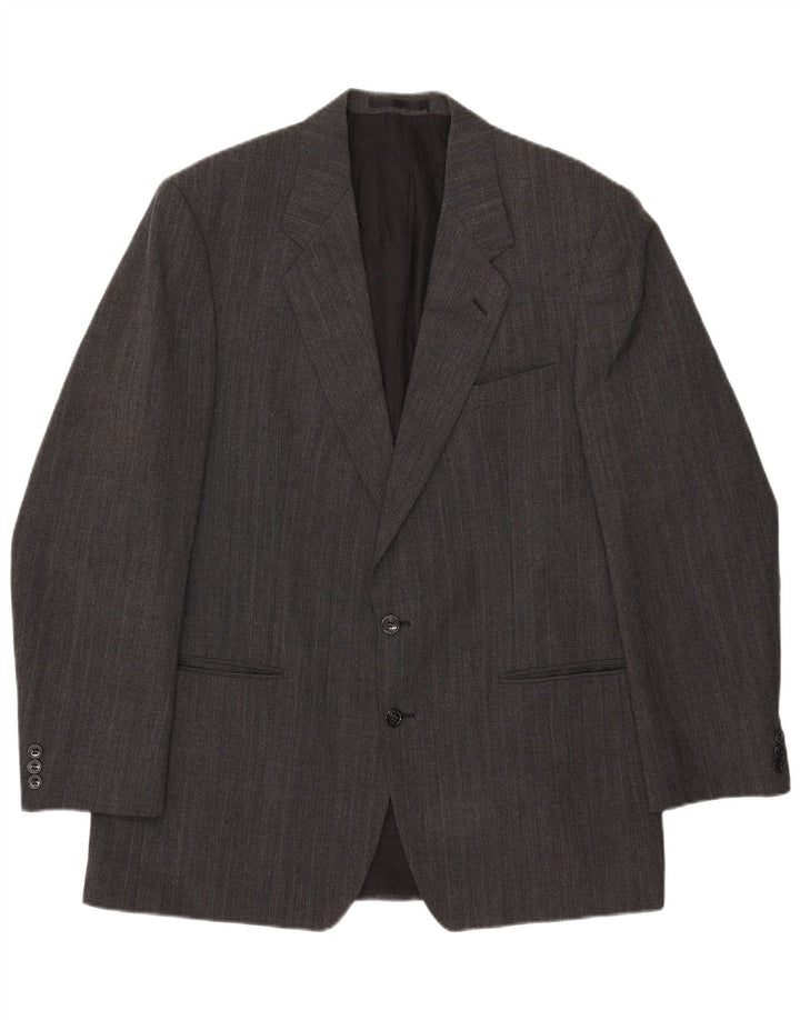 Marks & Spencer Herren-Blazer, lang, mit 2 Knöpfen, UK 42, Größe L, grau, Polyester