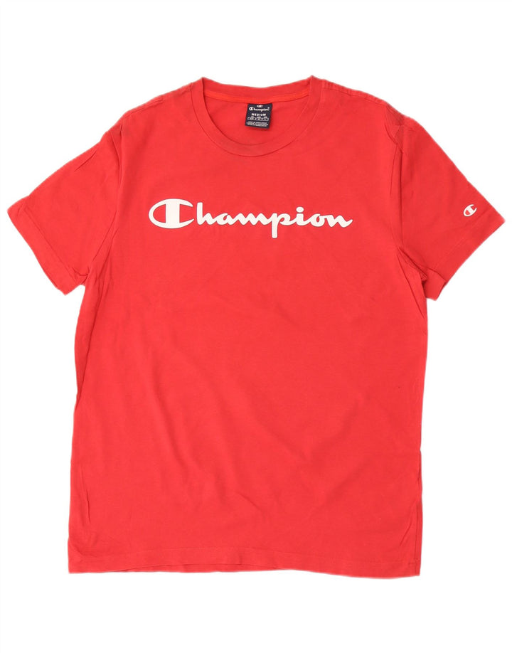Champion Herren Grafik-T-Shirt-Oberteil Mittelrot