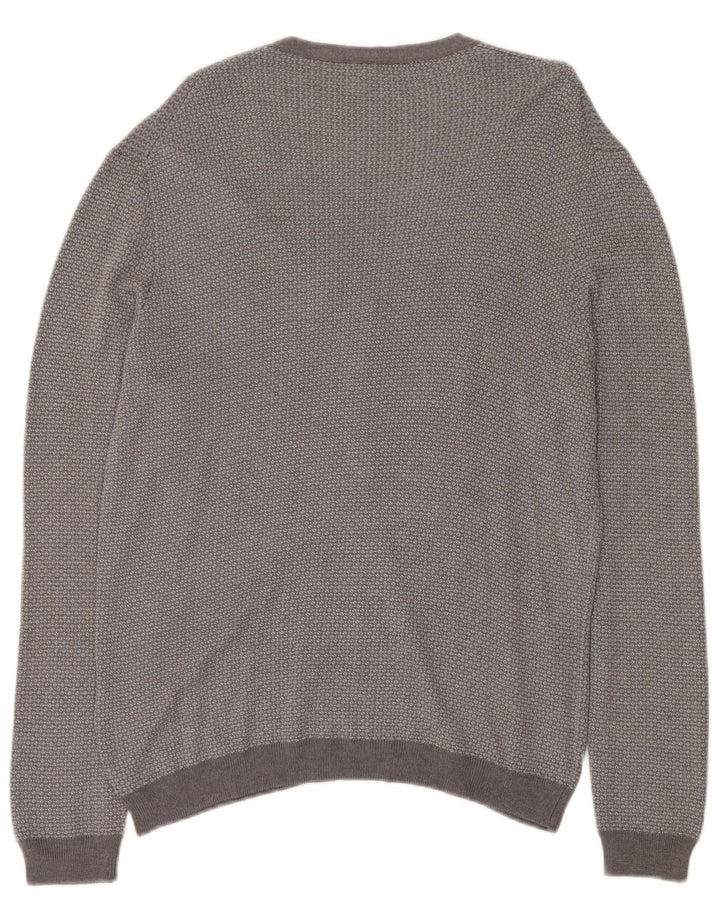 BENETTON Damen-Cardigan-Pullover UK 18 XL Grau gefleckte Viskose