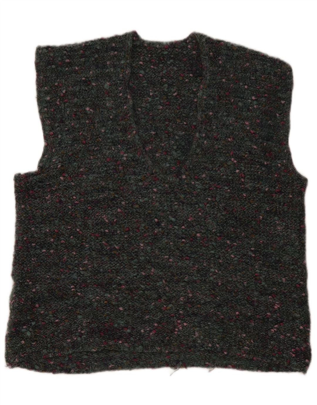 VINTAGE Damen Weste Tank Top UK 16 Large Grau meliert