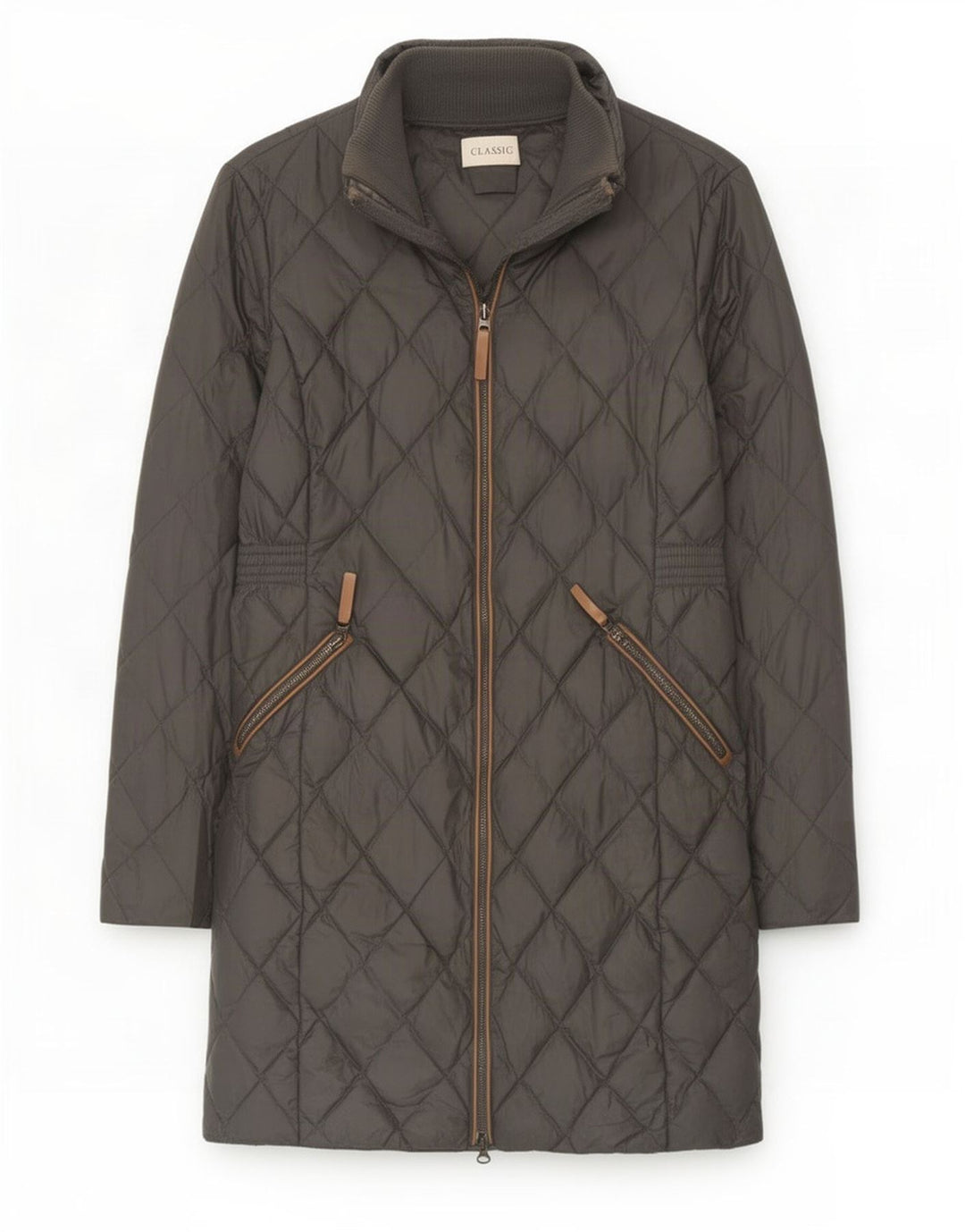 Marks & Spencer Damen Steppmantel UK 12 Mittelgraues Polyamid