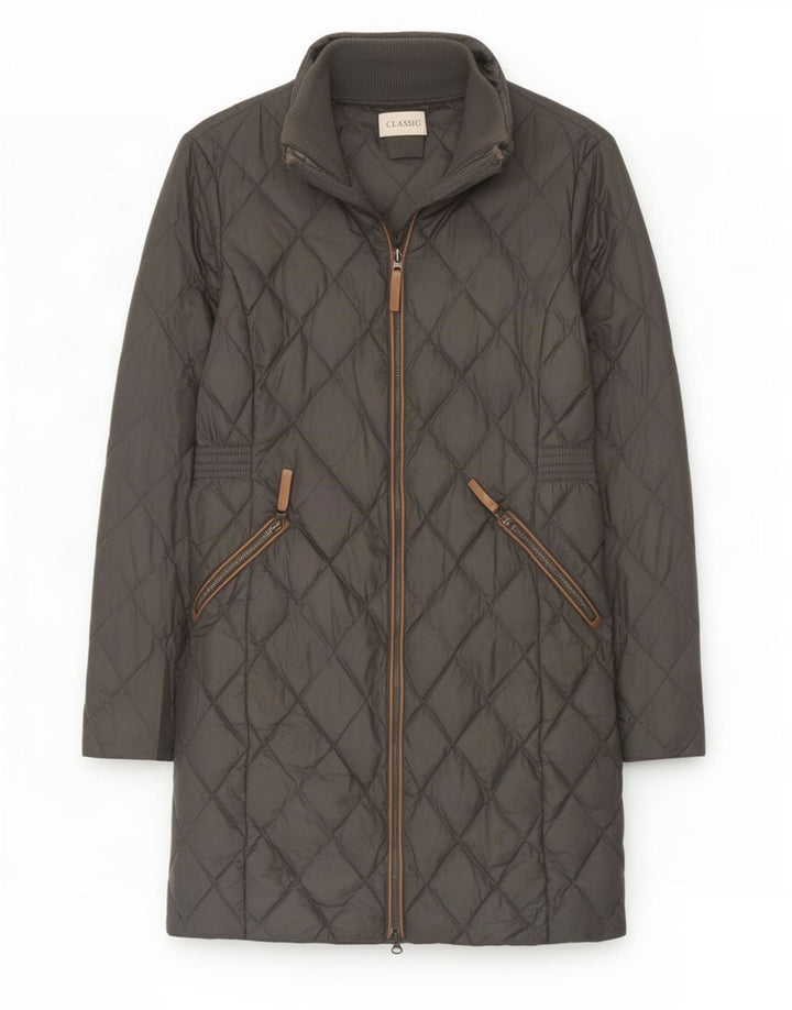 Marks & Spencer Damen Steppmantel UK 12 Mittelgraues Polyamid