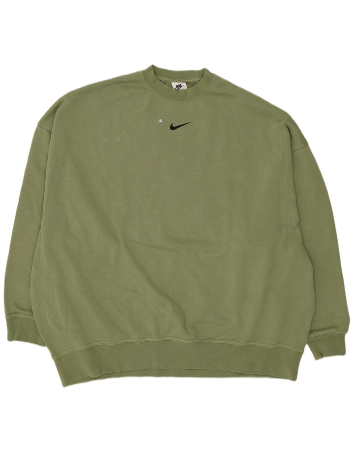 Nike Herren-Sweatshirt mit lockerer Passform, Größe S, grüne Baumwolle
