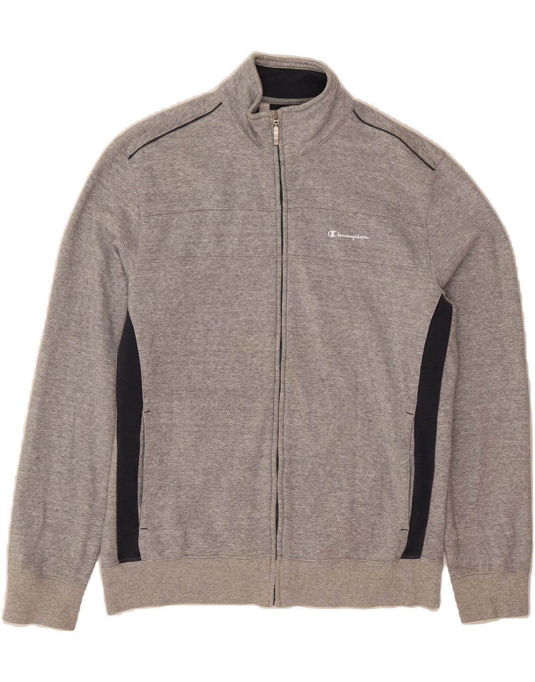 CHAMPION Mens Tracksuit Top Jacket Large Grey Colourblock Cotton Vintage Champion and Second-Hand Champion from Messina Hembry 