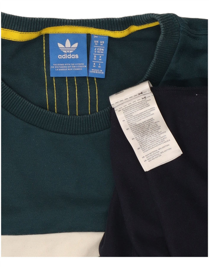 Adidas Herren T-Shirt Top Medium Mehrfarbig Colourblock Baumwolle