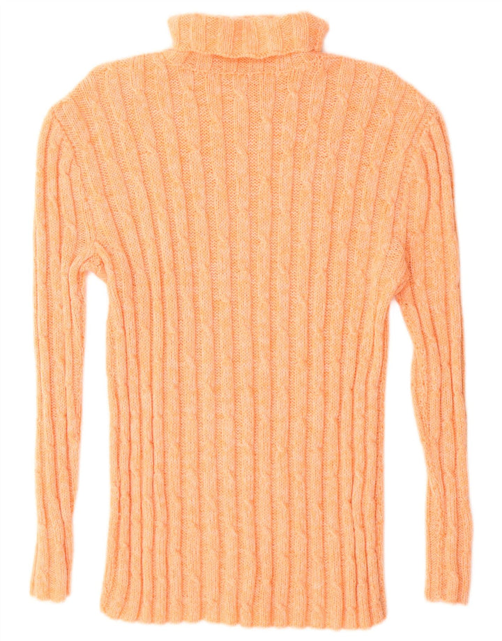 Vintage Damen Rollkragenpullover Pullover UK 16 Groß Orange