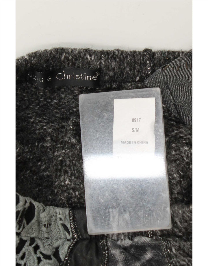 Juju & Christine Asymmetrischer Strickrock für Damen, Größe S, W30, Grau, Patchwork