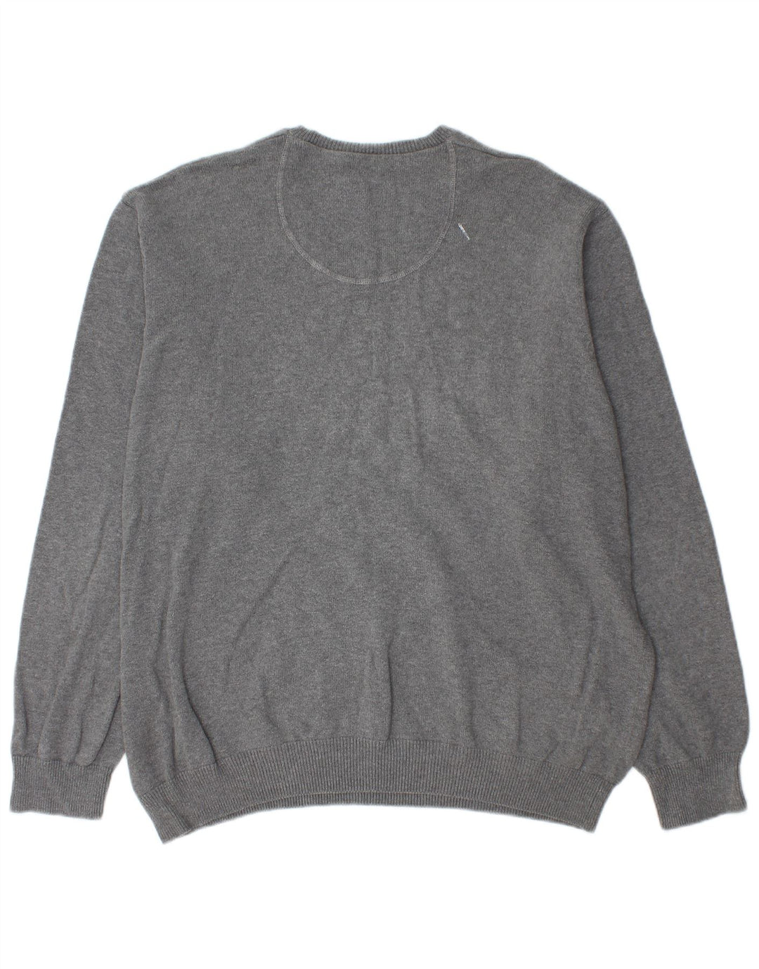 Marks & Spencer Herren Blue Harbor V-Ausschnitt Pullover Pullover 2XL Grau Baumwolle