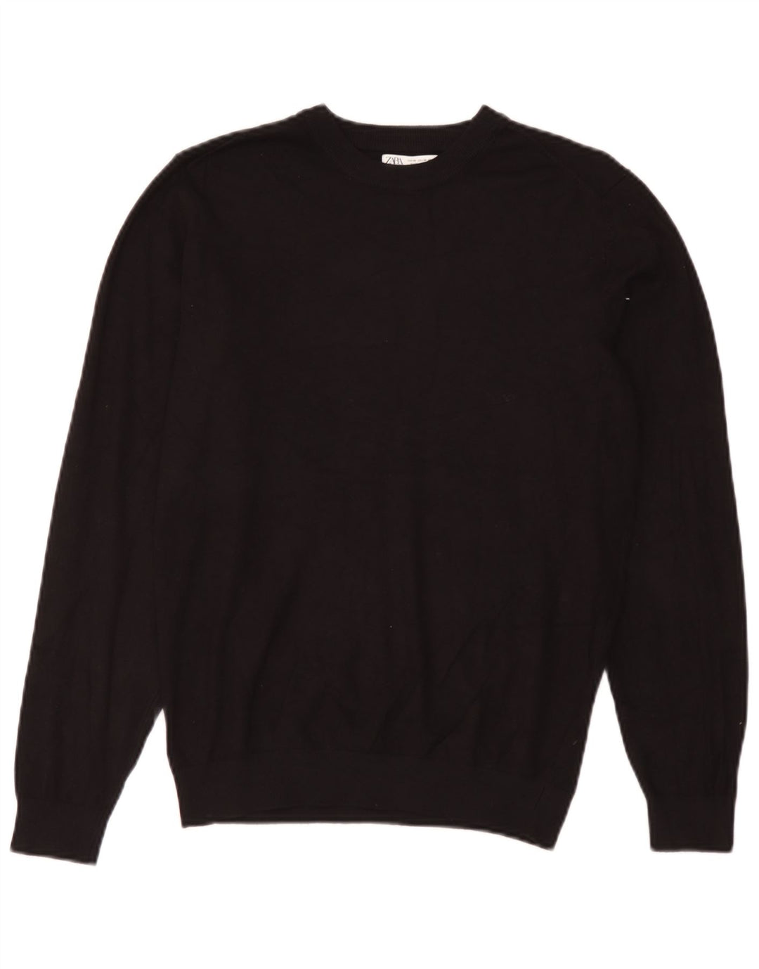 Zara Damen-Pullover mit Rundhalsausschnitt, Gr. 14, mittlere schwarze Viskose
