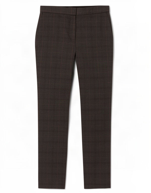 Zara Damen Slim Fit Chinohose Mittel W28 L27 Grau kariert