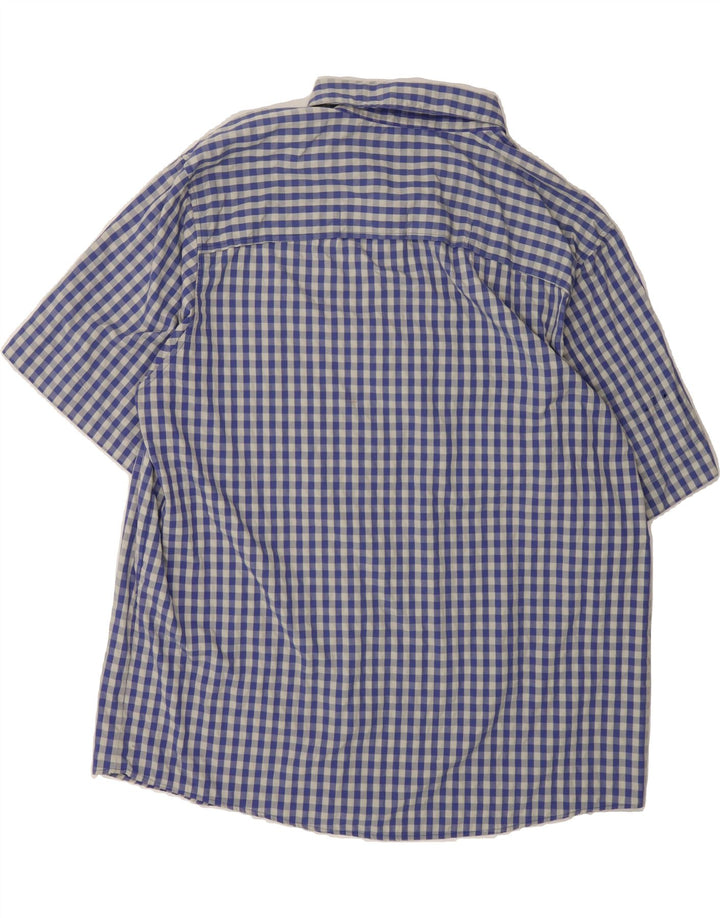 ADIDAS Mens Clima 365 Short Sleeve Shirt 2XL Blue Gingham Polyester Vintage Adidas and Second-Hand Adidas from Messina Hembry 