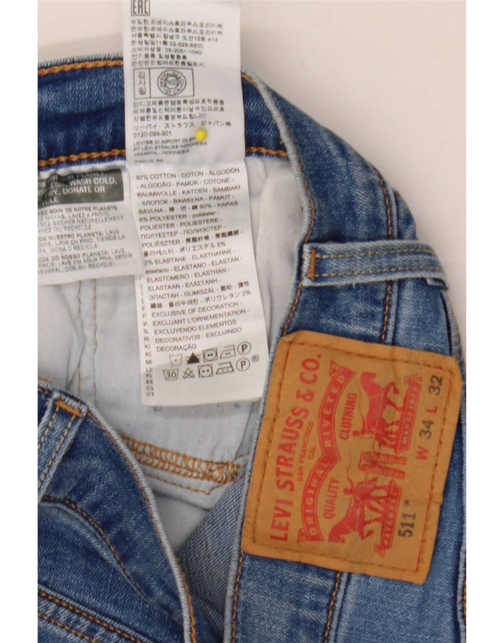Levi's Herren 511 Slim Jeans W34 L32 Blaue Baumwolle