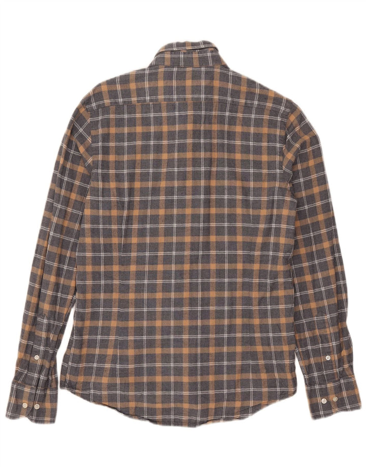Massimo Dutti Herren-Flanellhemd, klein, grau kariert