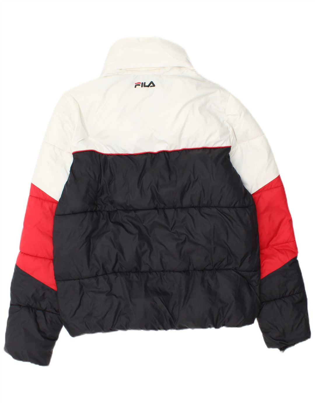 Fila Wattierte Jacke mit Kapuze für Jungen, 15–16 Jahre, mehrfarbiges Colourblock-Nylon
