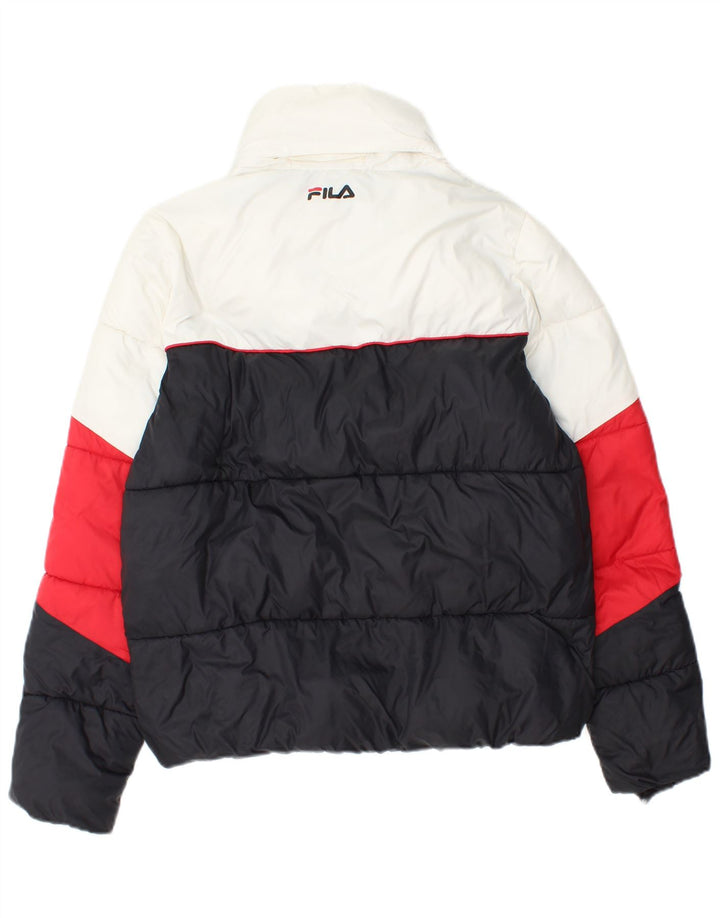 Fila Wattierte Jacke mit Kapuze für Jungen, 15–16 Jahre, mehrfarbiges Colourblock-Nylon