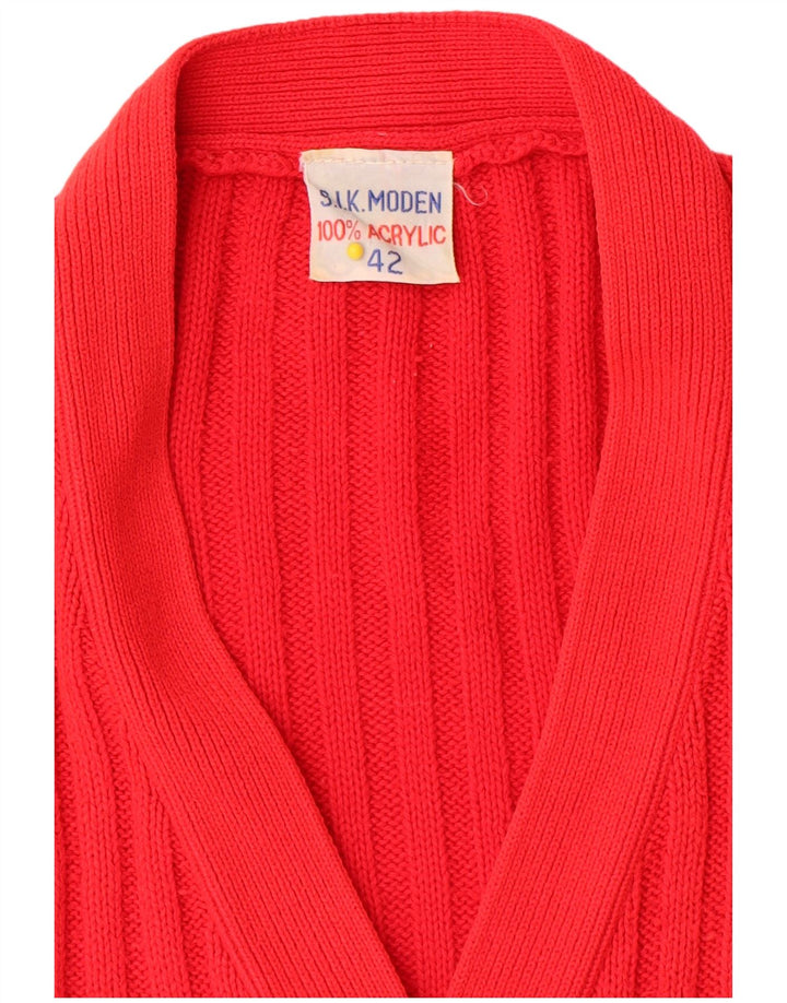 Vintage Damen Cardigan Pullover IT 42 Mittelrotes Acryl