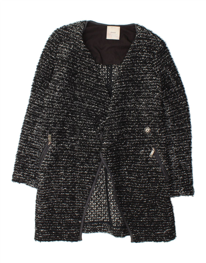 PINKO Womens Overcoat UK 10 Small  Black Virgin Wool Vintage Pinko and Second-Hand Pinko from Messina Hembry 