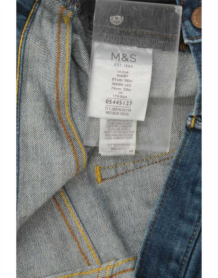 Marks & Spencer Herren Autograph Straight Jeans W36 L27 Blaue Baumwolle