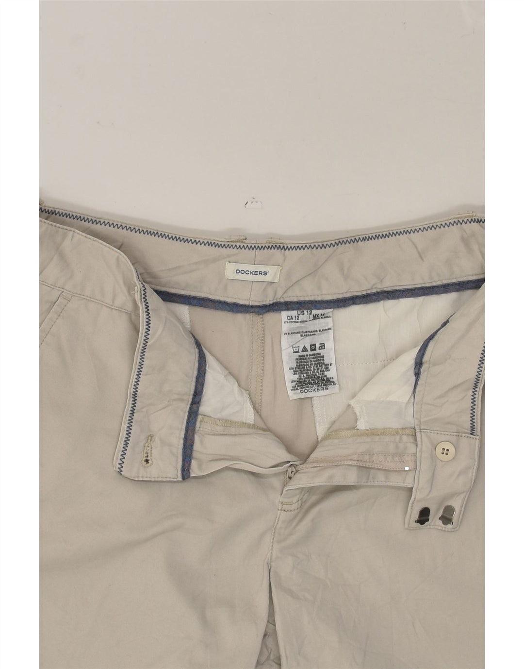 DOCKERS Womens Chino Shorts US 12 Large W34  Grey Cotton | Vintage Dockers | Thrift | Second-Hand Dockers | Used Clothing | Messina Hembry 