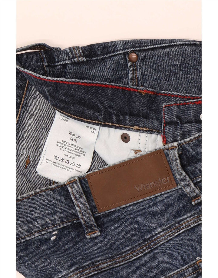 Wrangler Herren Slim Jeans W30 L30 Blaue Baumwolle