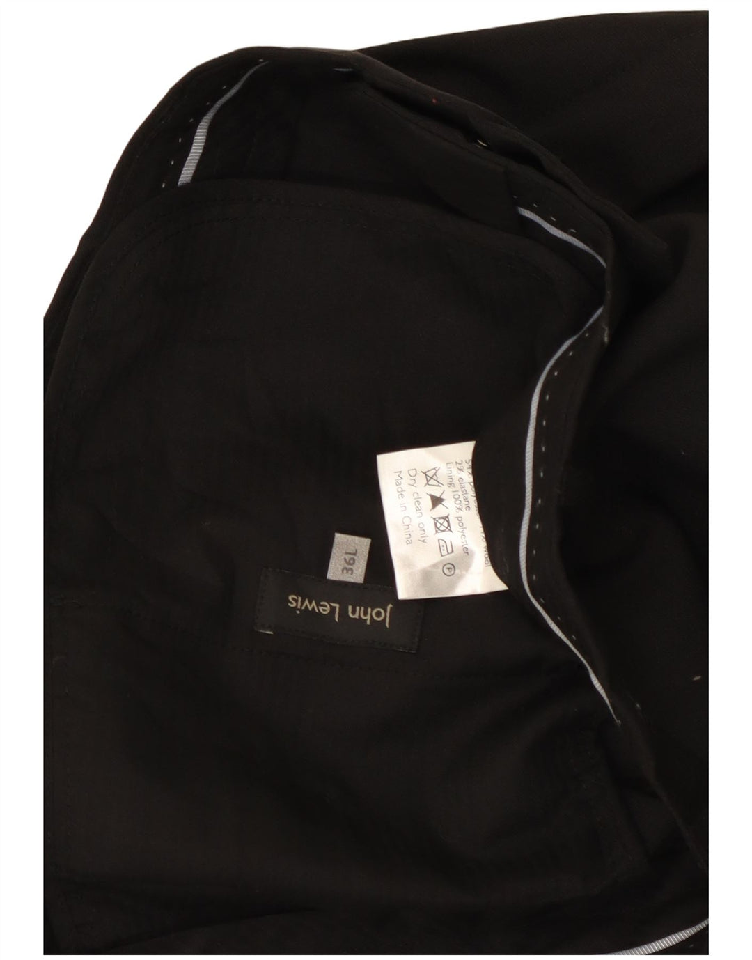 JOHN LEWIS Gerade Herren-Anzughose W36 L33 Schwarzes Polyester