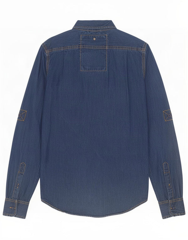 Superdry Herren-Jeanshemd, Größe S, Blau, Baumwolle