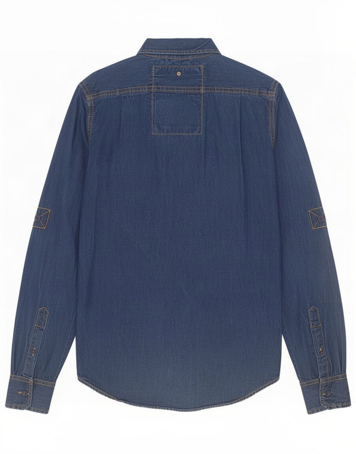 Superdry Herren-Jeanshemd, Größe S, Blau, Baumwolle