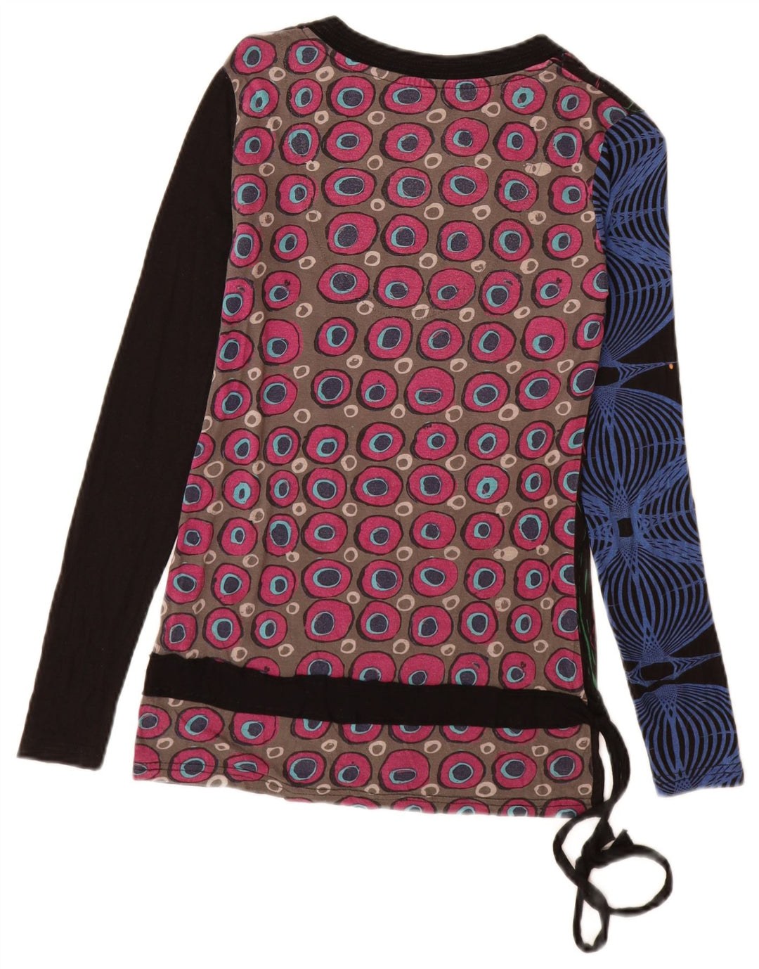 Desigual Womens Graphic Top Langarm UK 10 Small Mehrfarbige Viskose