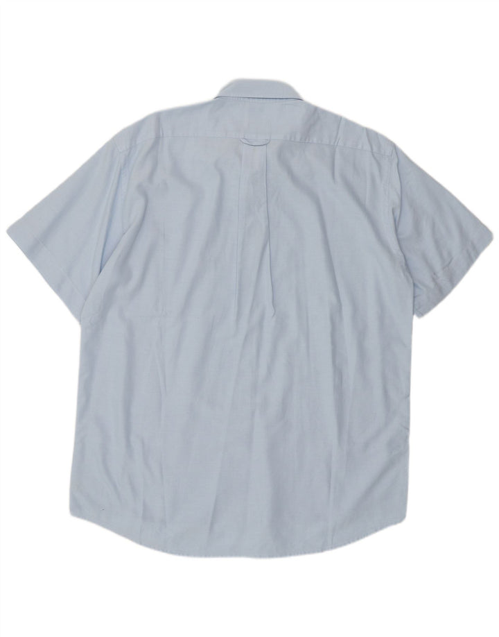 Lacoste Herren-Kurzarmhemd, Größe 41, große blaue Baumwolle