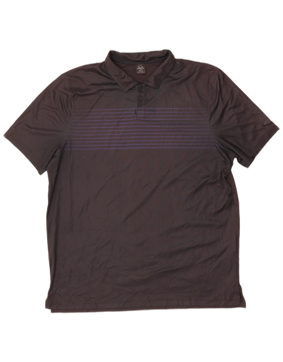 Oakley Herren-Poloshirt 2XL, schwarz gestreift, Polyester
