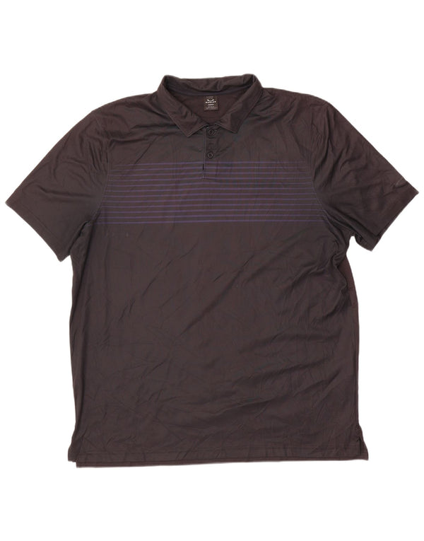 Oakley Herren-Poloshirt 2XL, schwarz gestreift, Polyester
