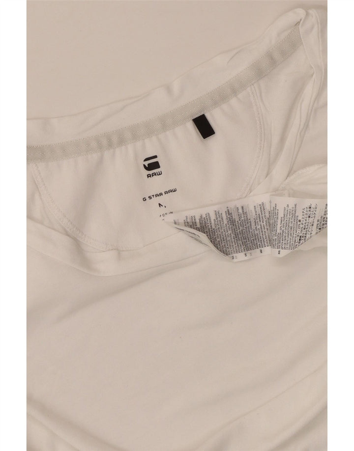 G-STAR Damen T-Shirt Top UK 14 Mittelweiße Viskose