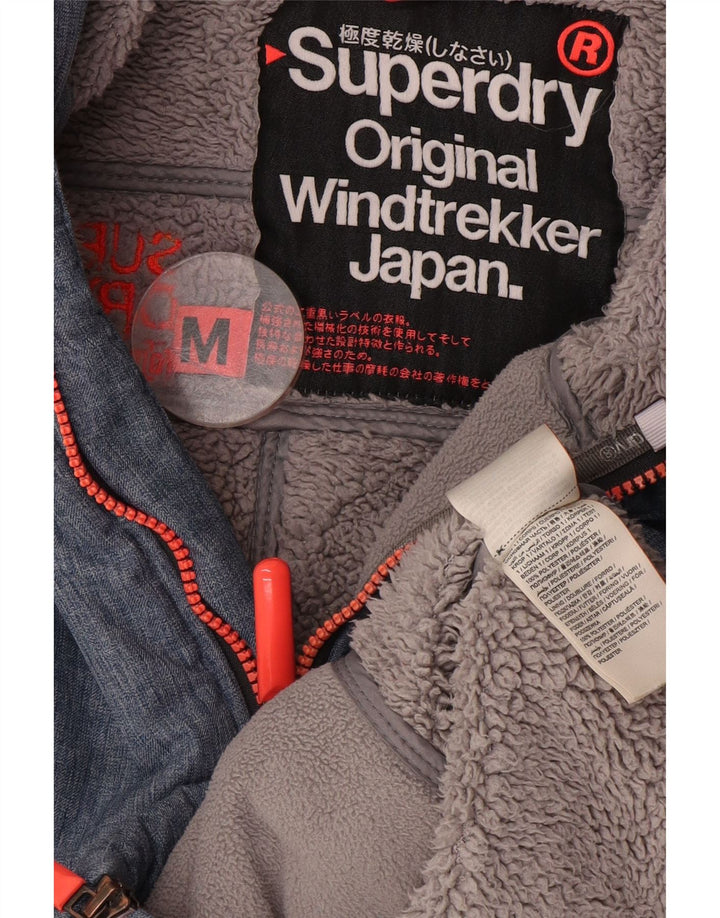 Superdry Damen Graphic Windjacke UK 14 Mittelblau