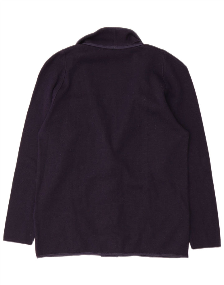 Vintage Damen Cardigan Pullover IT 46 Groß Marineblau Polyacryl